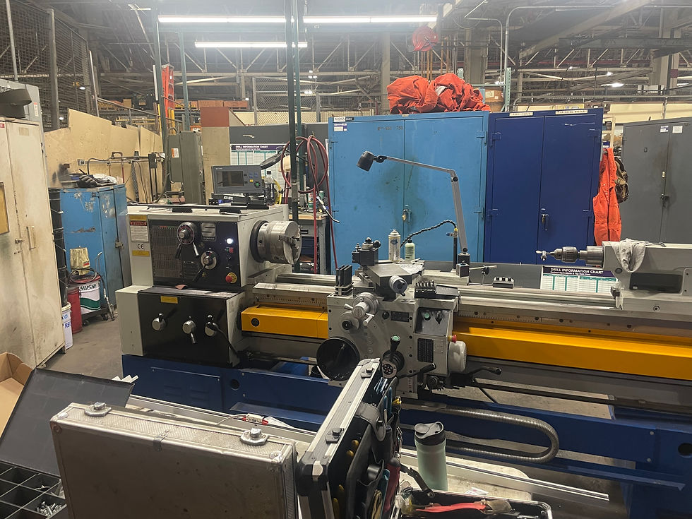 Ford Motor Company's lathe getting the Acu-Rite DRO 102 installed by us.