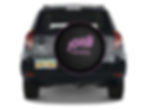 Thumbnail: Rear profile of Toyota RAV4 featuring Black Series tire cover with classic black upholstery welt