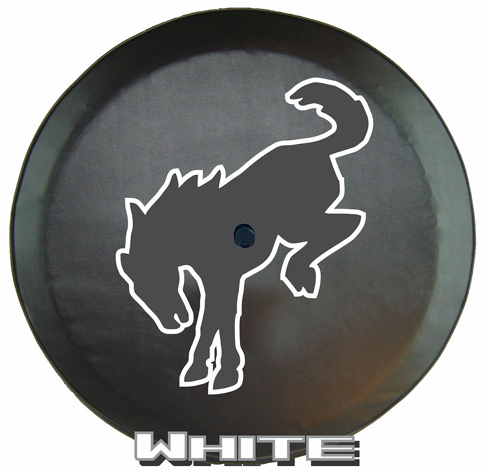 SpareCover Ford Bronco 6th Gen Spare Tire Cover Outline White Print