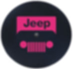 Thumbnail: Brawny series marine-grade vinyl Jeep spare tire cover featuring a vibrant Tuscadero Pink modern grille.