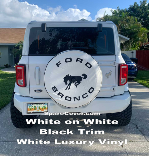 Classic WHITE Bronco US Made SpareCover® w/ vapor liner kit