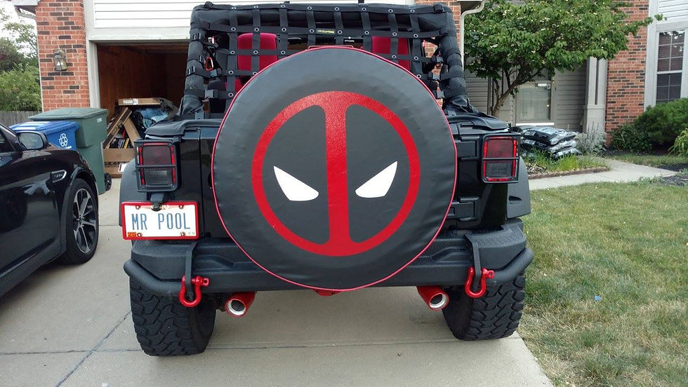 Thumbnail: Brawny Series - Dead Pool - Heavy Black Denim Vinyl Tire Cover