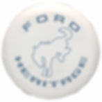 Ford Bronco Heritage Ghost White spare tire cover featuring Azure Gray outlined stallion graphic