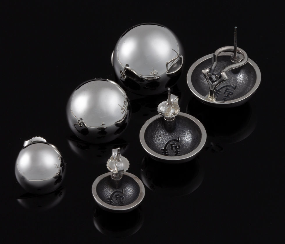 Thumbnail: small, medium and large button earrings