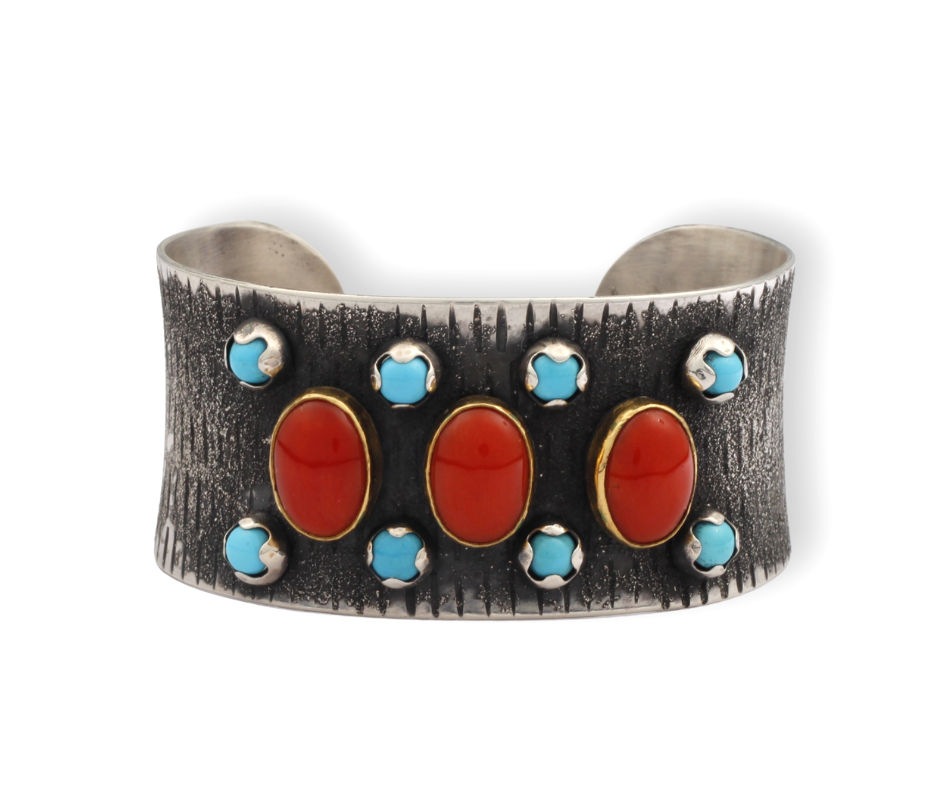 Thumbnail: Marco Patania Coral and Morenci Turquoise Cuff