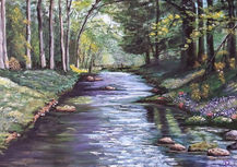 Acrylic Original Painting Streams Never Stay the Same (2021) Landscape by Donna Liguria