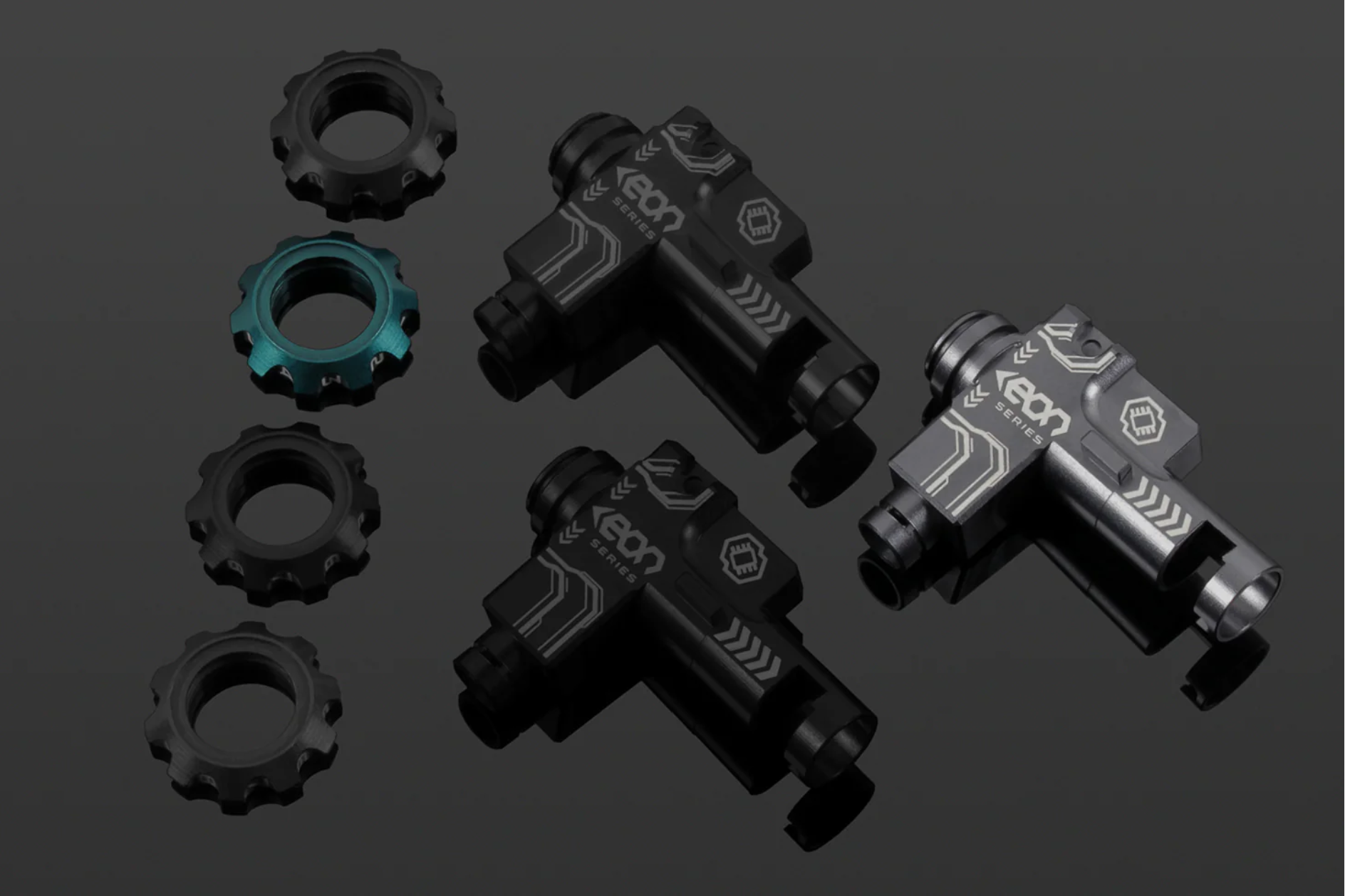 EON Hop-Up Chamber (Titanium housing + Cyan rotary dial)