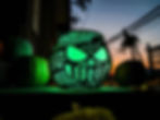 LED Teal light cauldron lit green.