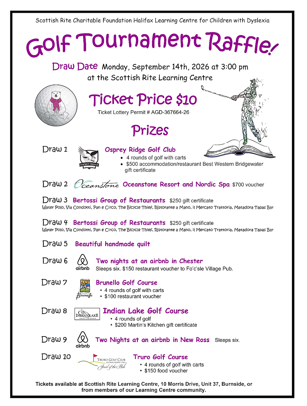 Scottish Rite Learning Centre - Golf Tournament Raffle