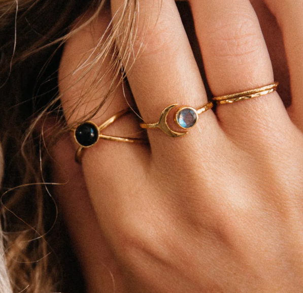 Miniature : Bague Lune Labradorite