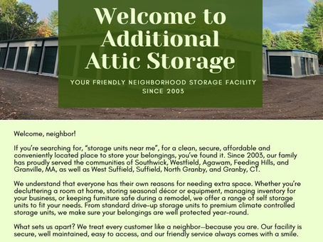 Additional Attic Storage self storage facility with rainbow overhead  