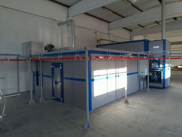 Комплекс полимерной окраски лопат