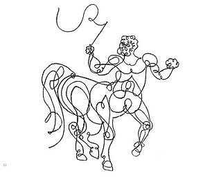 Le Centaure de Pablo Picasso, dessin ligne unique