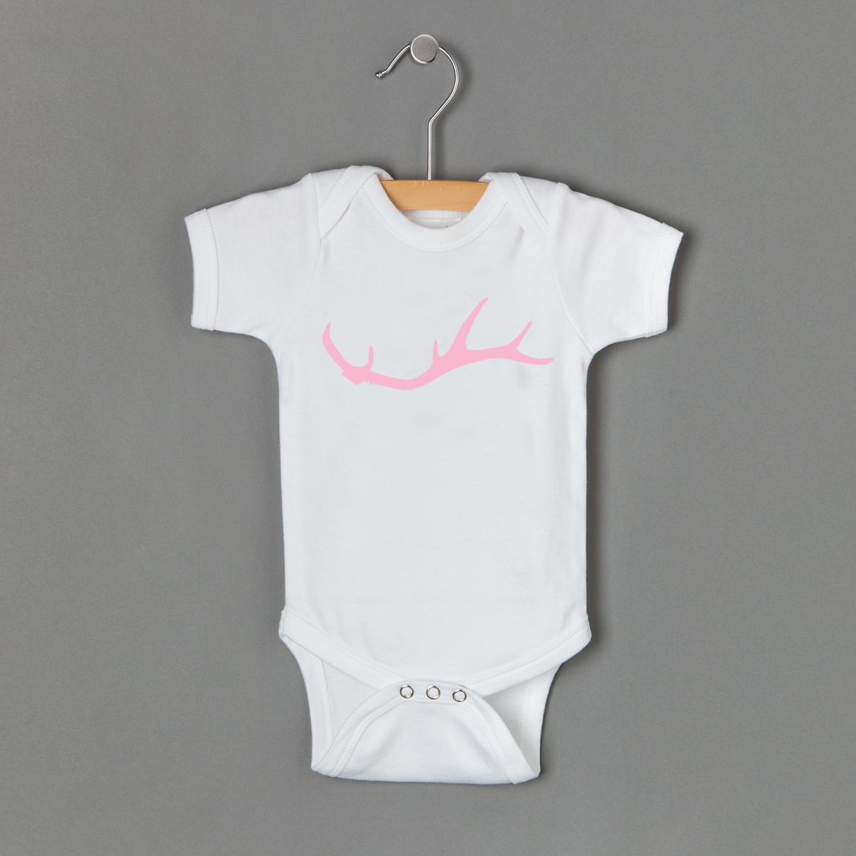 Antler Bodysuit *Flocked Pink*
