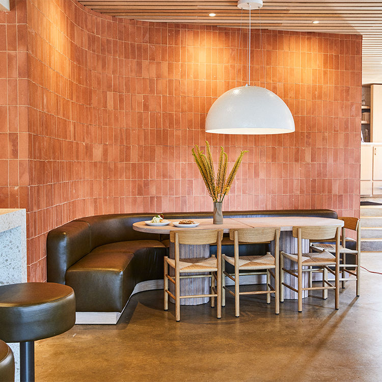 Interior view of Paperboy East restaurant in Austin.