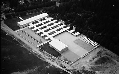 Modell der rasterartigen Georg-Büchner-Schule von oben.