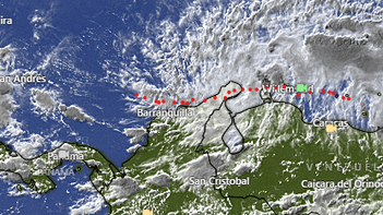 Así avanza la tormenta tropical en la costa Caribe