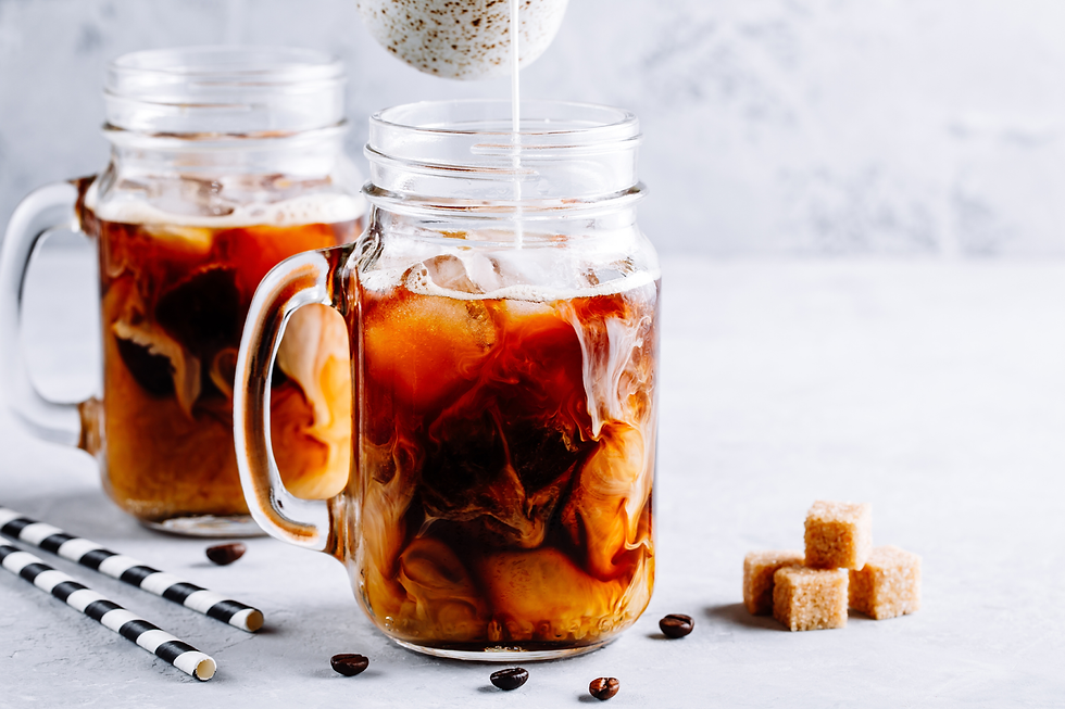 Iced coffee with cream
