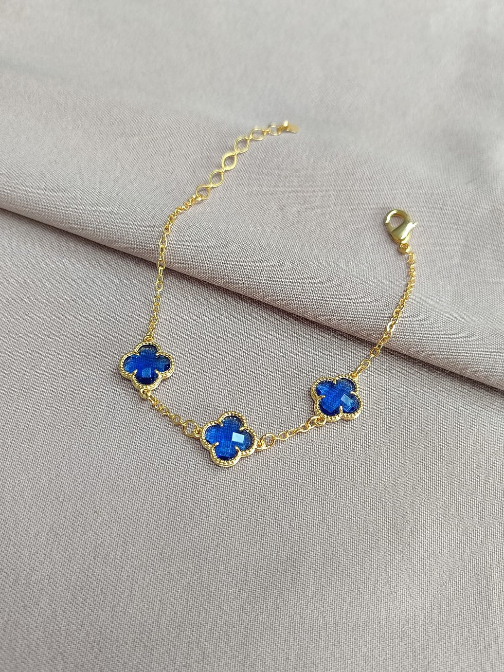 Miniatura: Pulseira trevo azul