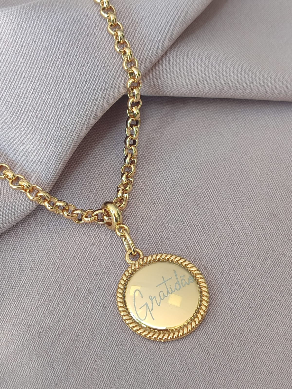 Colar correntaria Gratidão