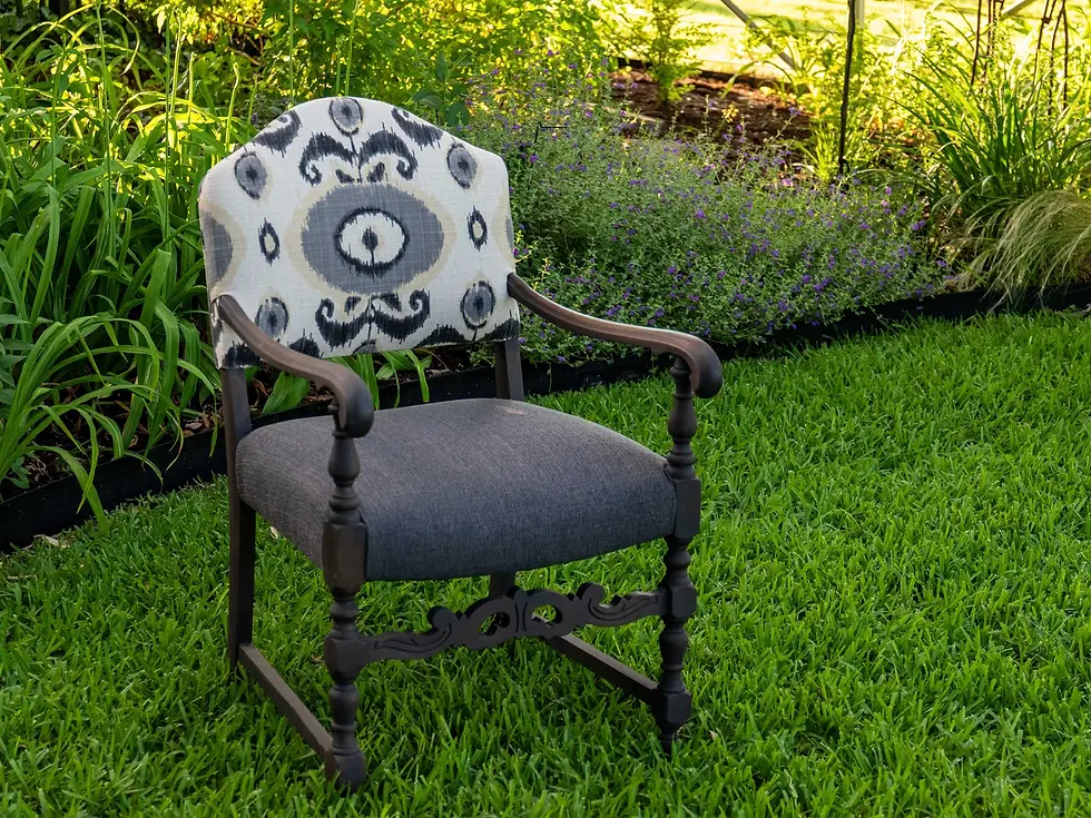 Gray and Ivory Arm Chair