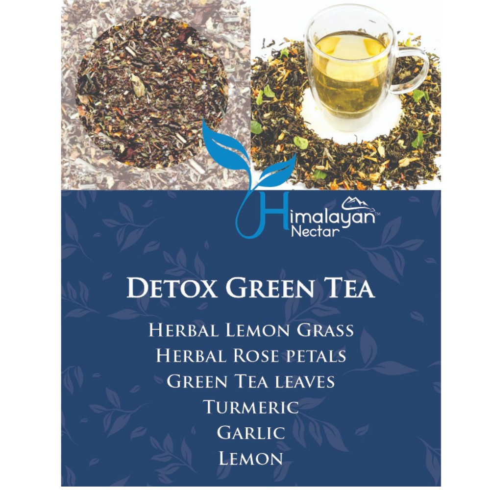 Detox Green Tea 25 teabags with premium Himalayan herbs for wellness, purity, and rejuvenation.