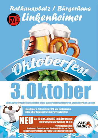 Einladung zum 10. Oktoberfest des FV Linkenheim 1919 e.V.