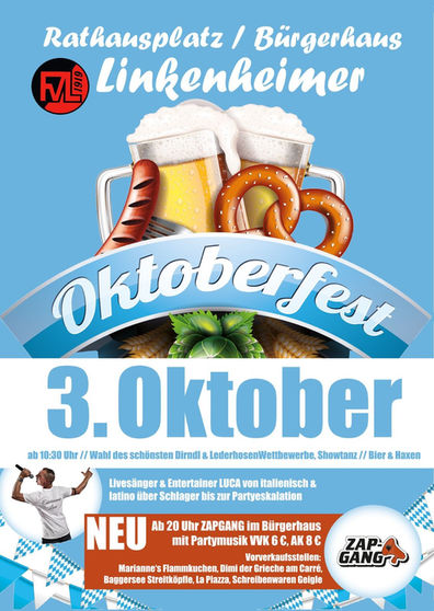 Einladung zum 10. Oktoberfest des FV Linkenheim 1919 e.V.