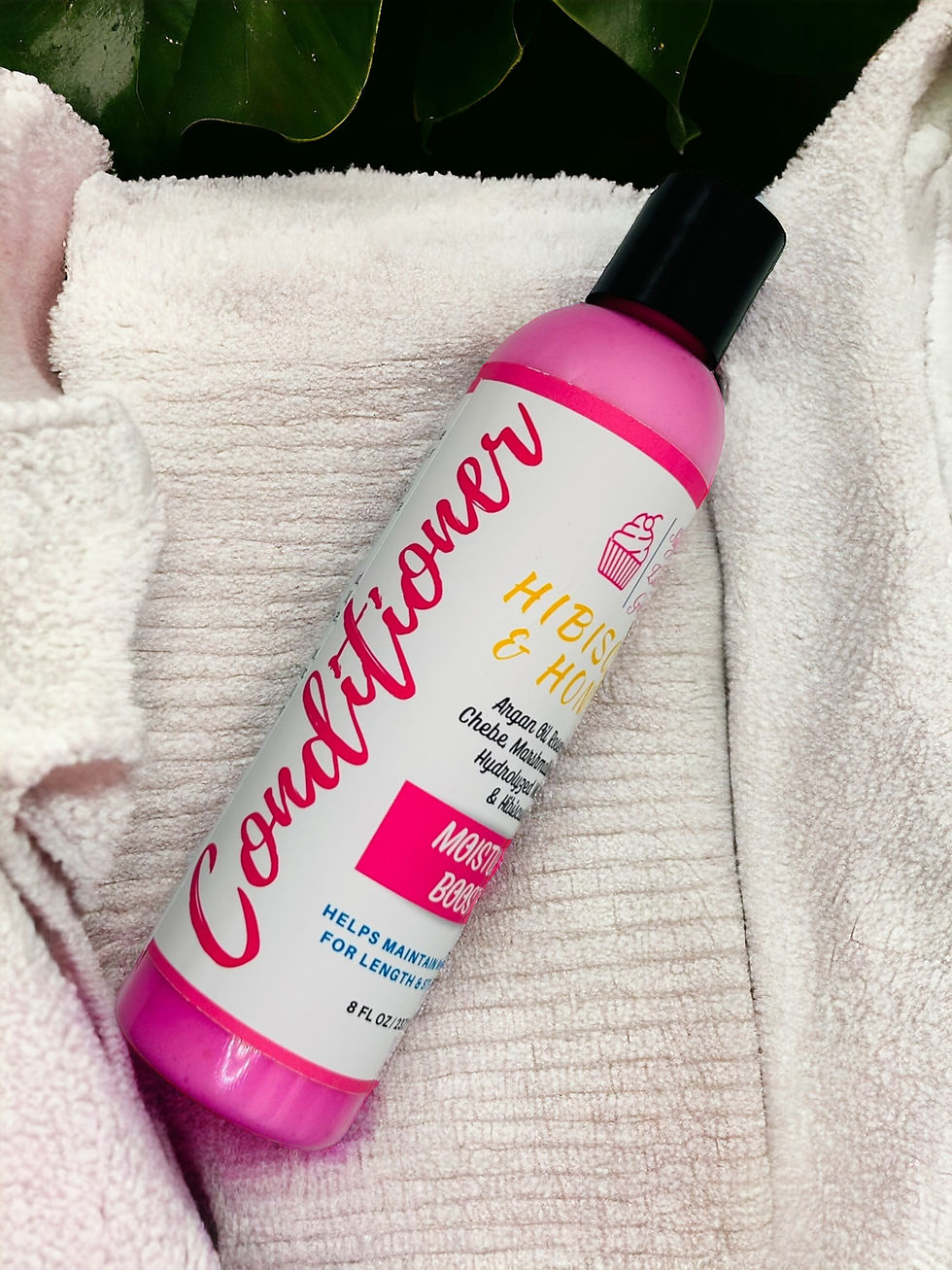 Hibiscus & Honey Conditioner bottle, Sugar Lush Girls, helps moisturize for length retention