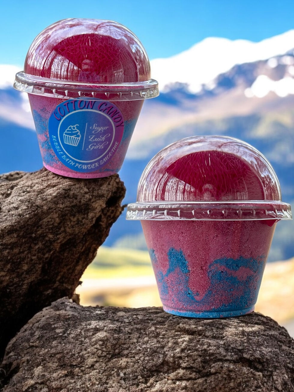 Two Cotton Candy Cups, Blue Raspberry swirl