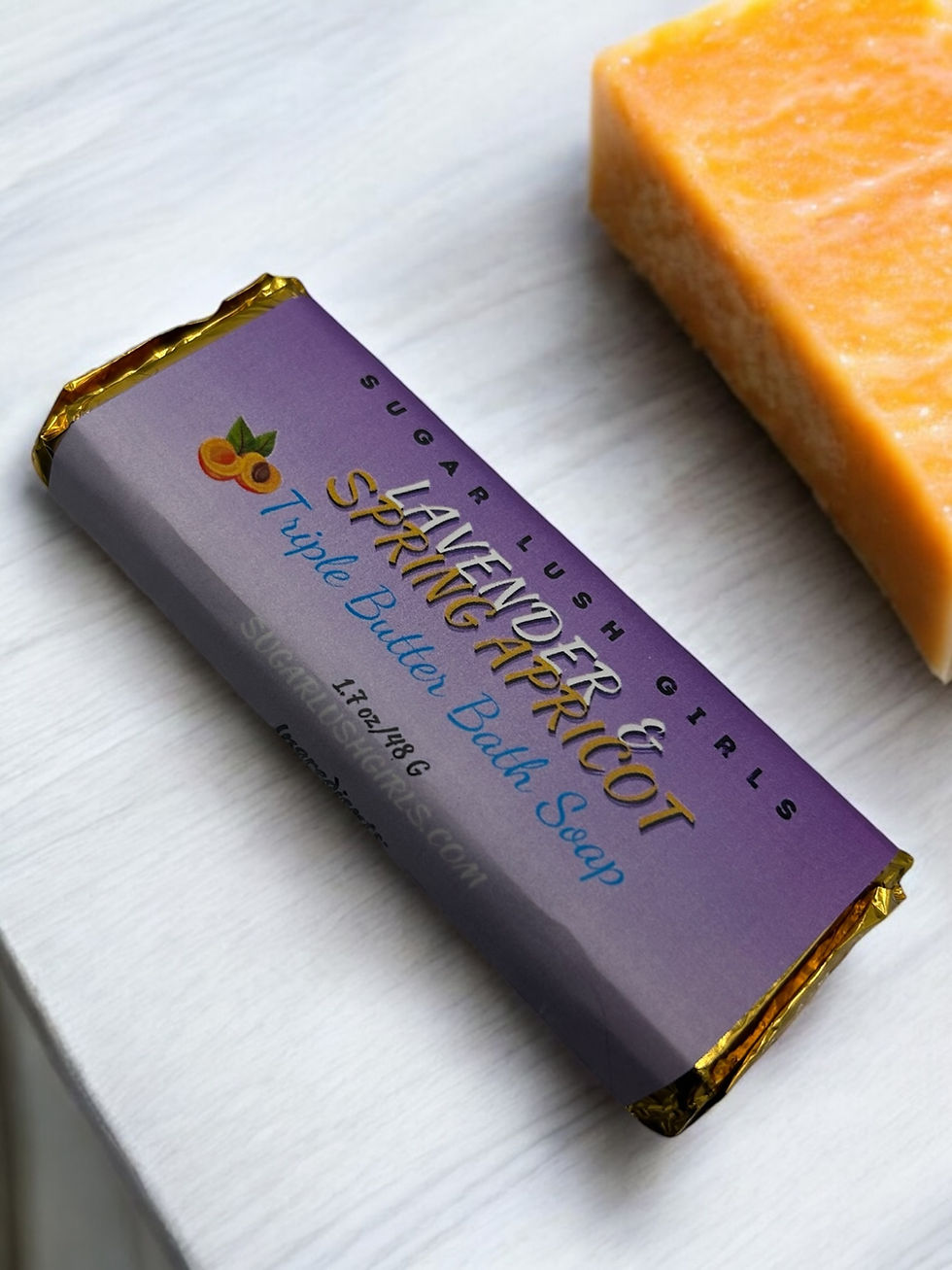 Lavender & Apricot Triple Butter Bath Soap bar