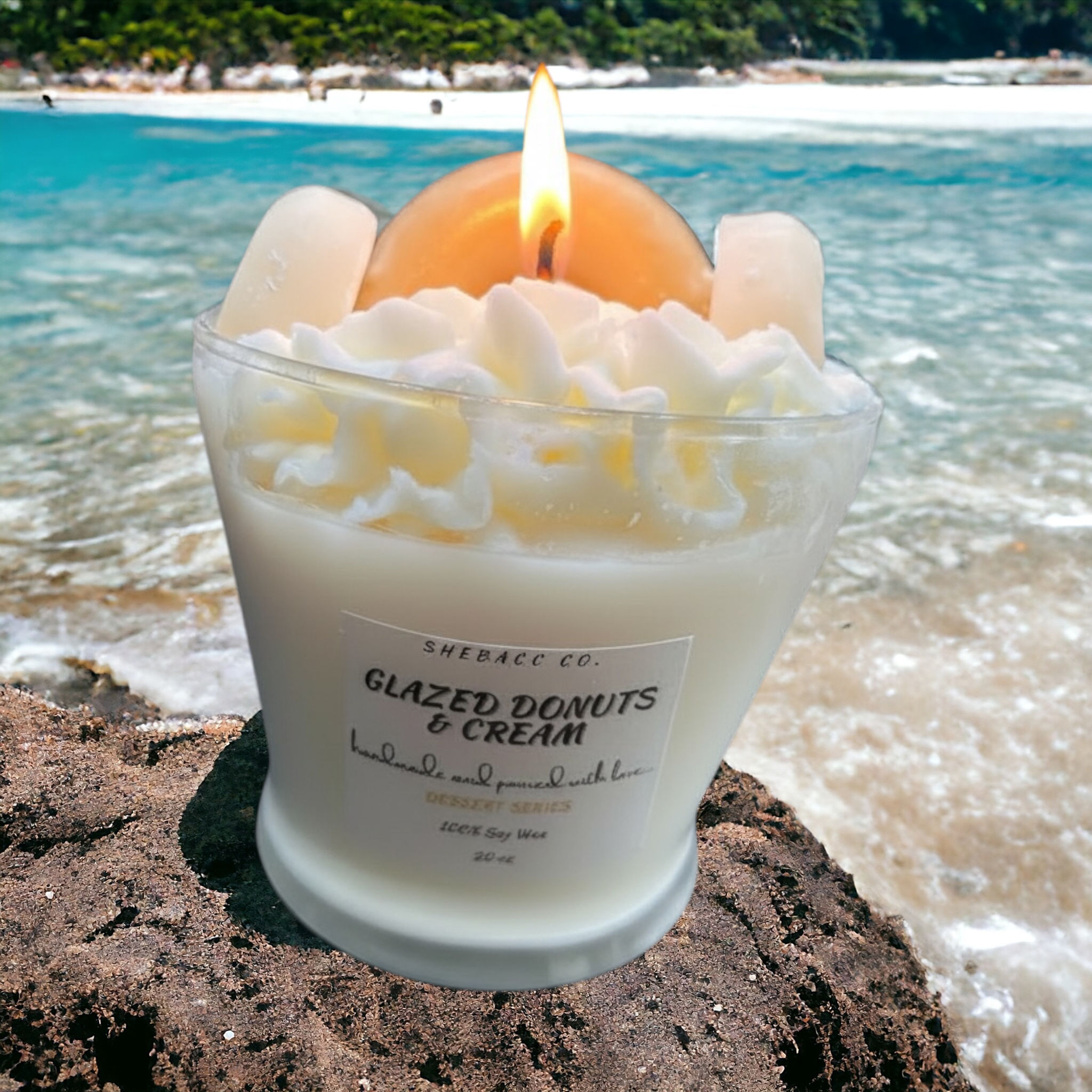 Glazed Donuts & Cream Sundae Candle