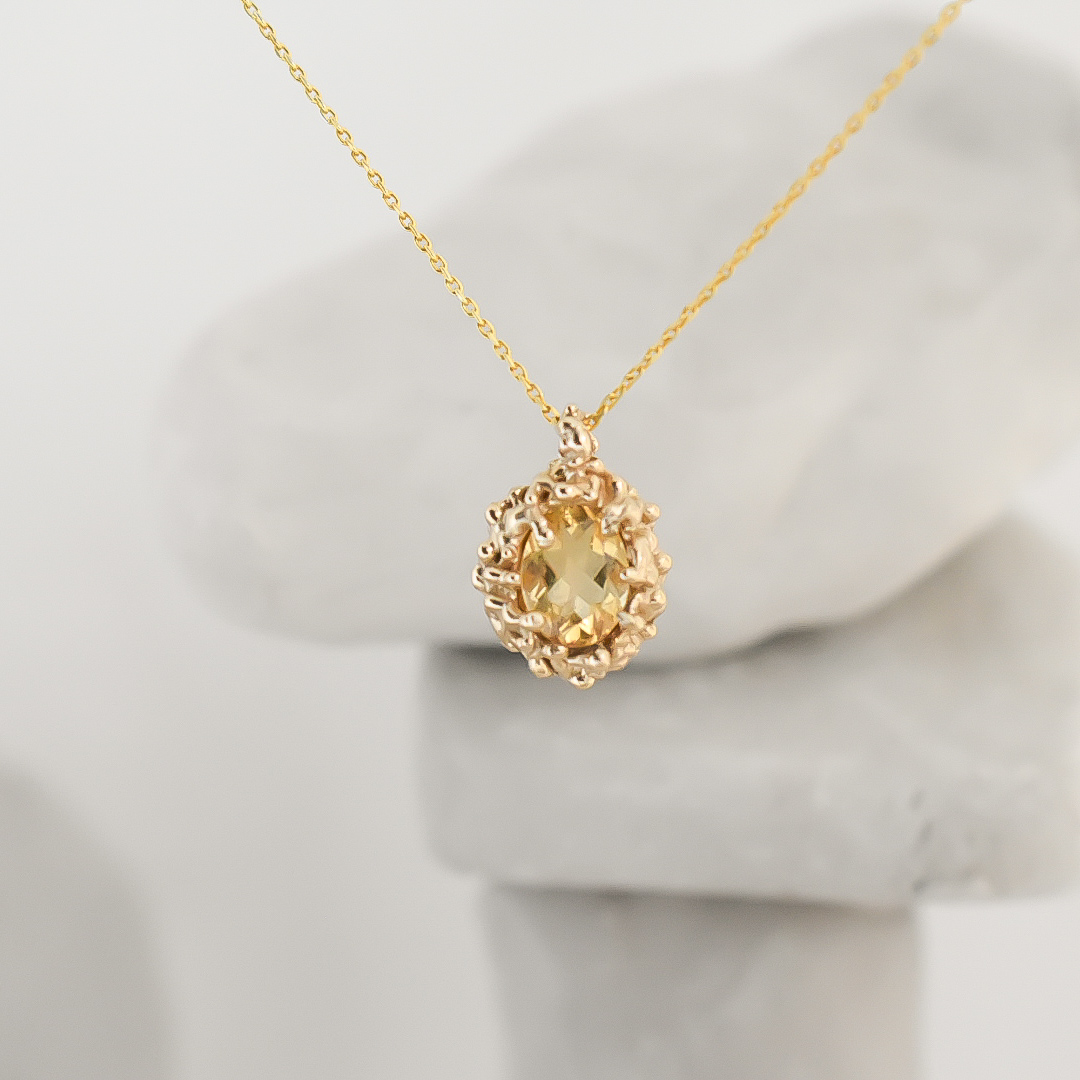 BARNACLE pendant - 14k and Citrine