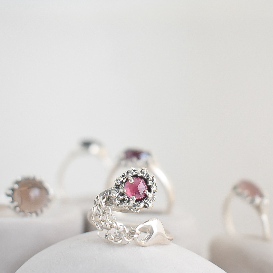 CHAINED II - Garnet Ring - Size 6.5
