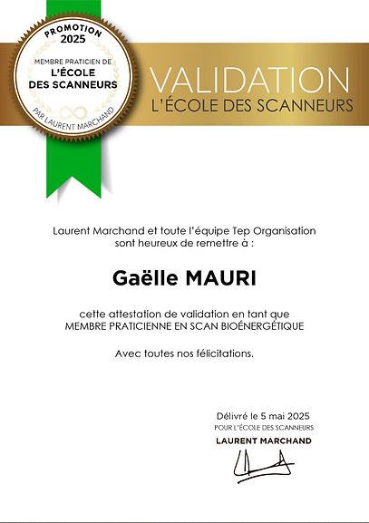 certification Scan Bioénergétique