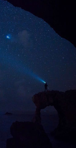 Man looking at cosmos