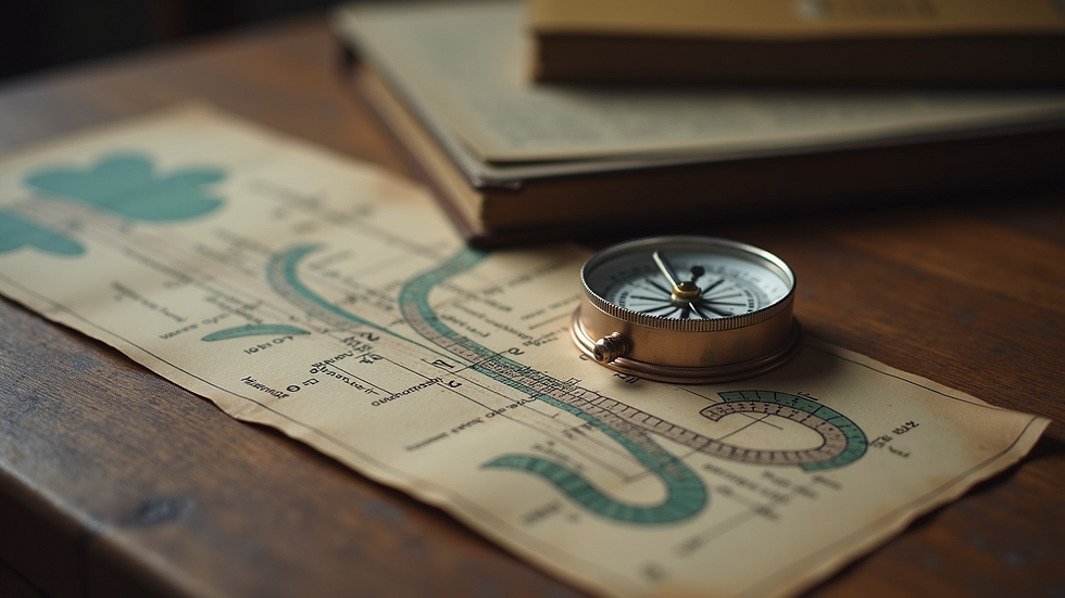 Close-up view of a compass on a wooden table representing strategic direction