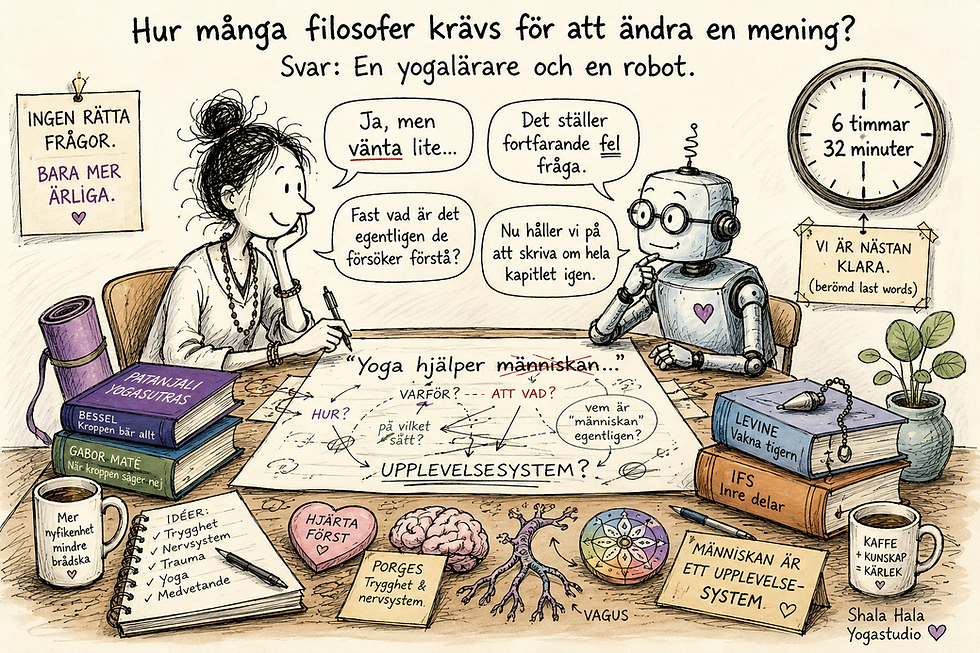 Hur många filosofer krävs för att ändra en mening? Svar: En yogalärare och en robot.