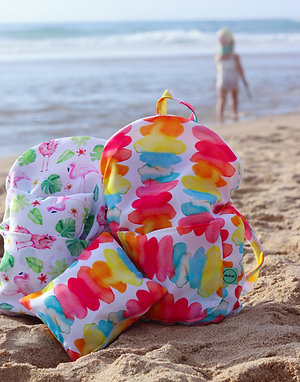 Mochila de Praia para criança com Rede para Areia e Almofada Portátil