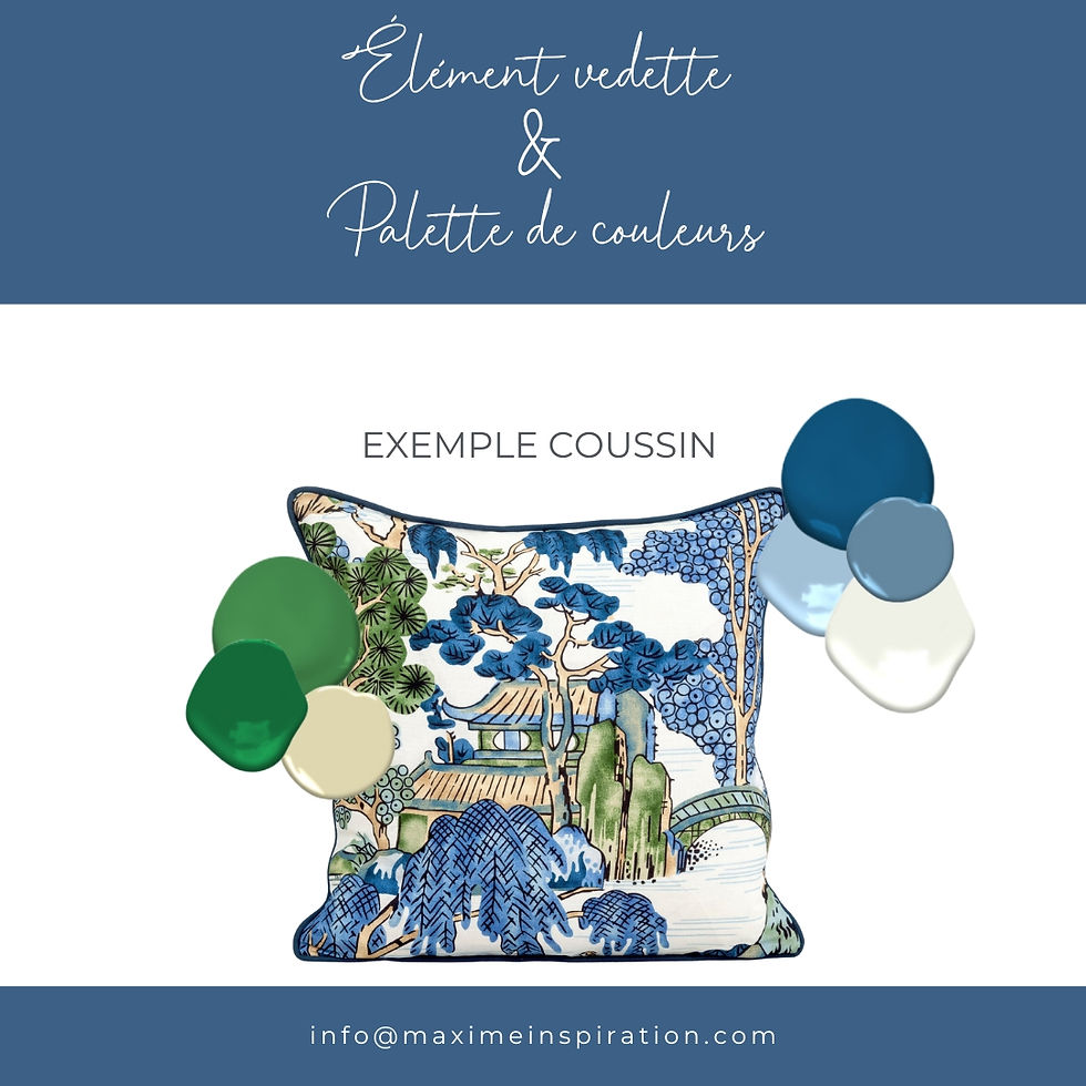 Palette de couleurs d'un coussin