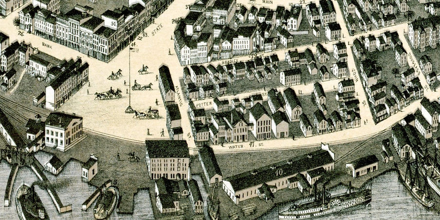 Vintage map of New London, Connecticut 1876 jpg
