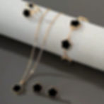 Thumbnail: Lucky Five-petal Flower Five-leaf Clover Bracelet Earrings Necklace Three-piece 