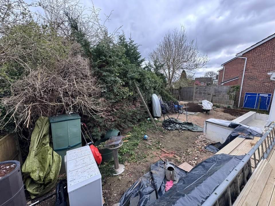 rear garden before sustainable garden design