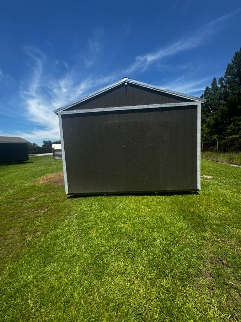Thumbnail: 14x32 Q. Gray Painted Utility, Galvalume Roof & White trim