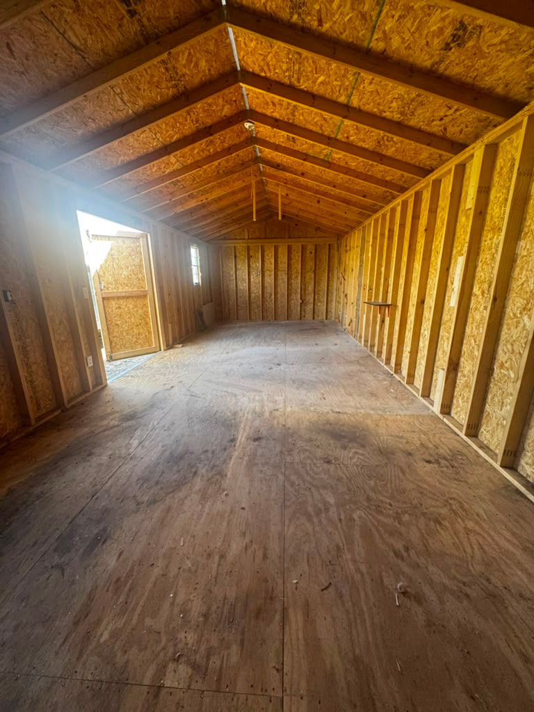 Thumbnail: 14x32 Q. Gray Painted Utility, Galvalume Roof & White trim