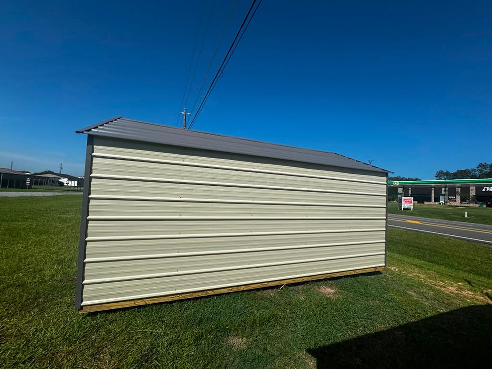 Thumbnail: 10x16 Stone Metal utility, w/ Charcoal roof and trim