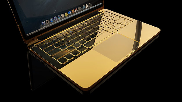 24k Gold Macbook Pro with Diamond encrusted logo