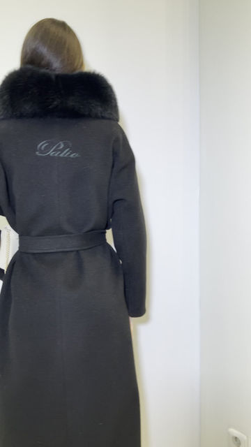 Miniatura: Kabát 4131 PP elegantní dlouhý černý