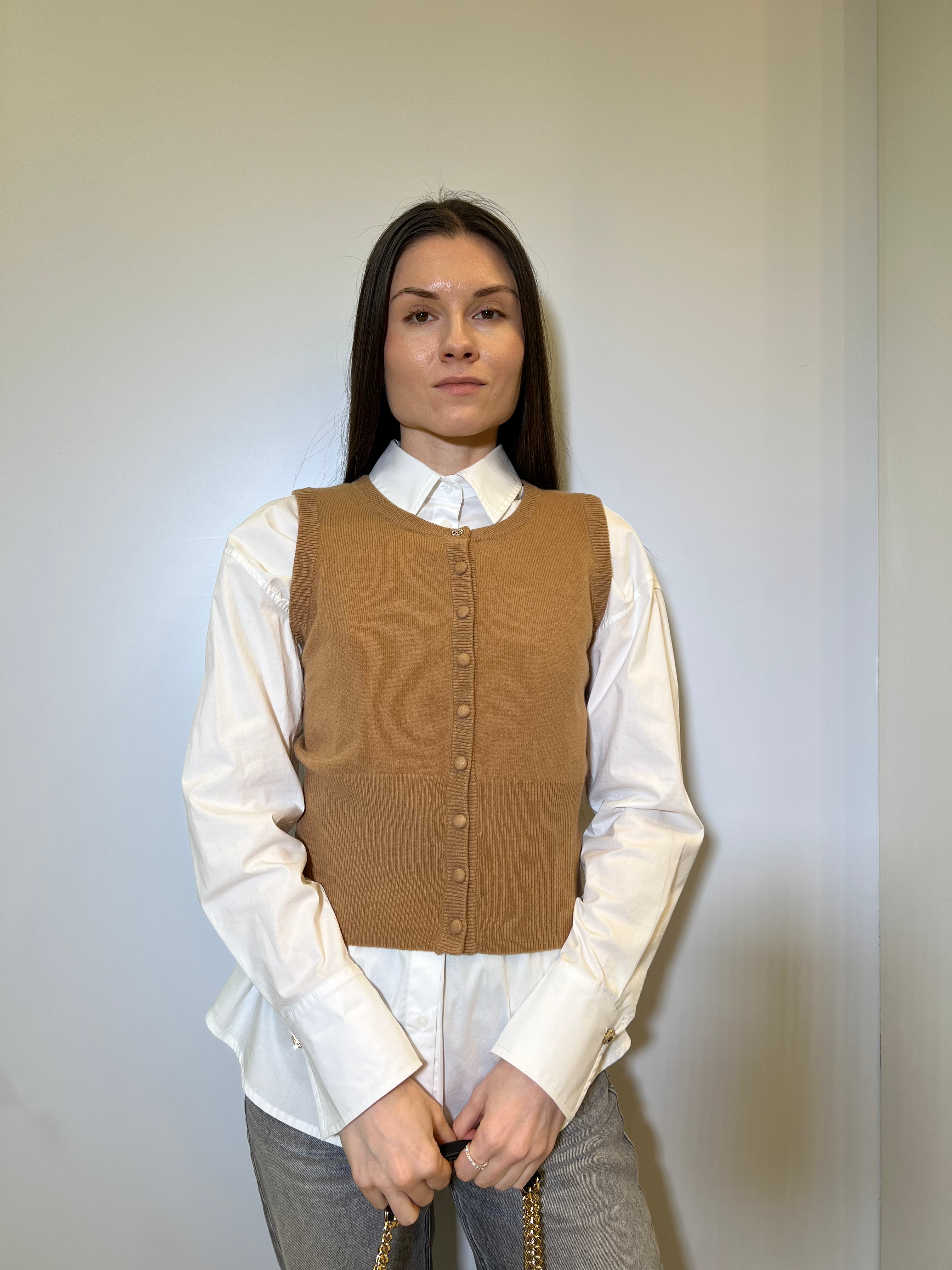 Dámská hnědá vesta FRACOMINA