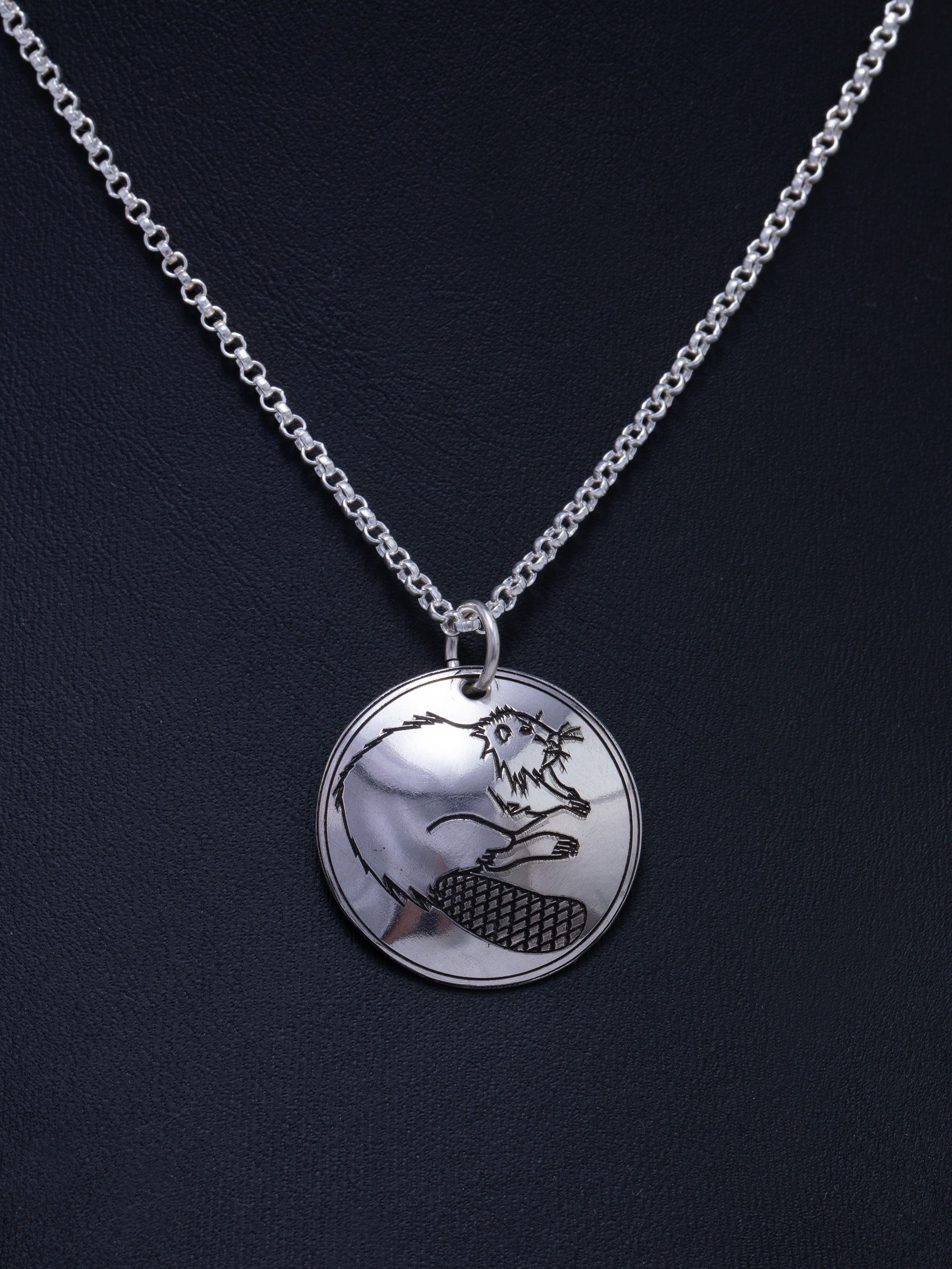 Beaver Silver Necklace
